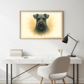 Kerry Blue Terrier Waterverf Portret Poster