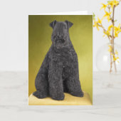 Kerry Blue Terrier Wenskaart Kaart (Gele Bloem)