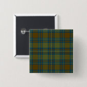 Kerry County Irish Tartan Vierkante Button 5,1 Cm (Voorkant /achterkant)