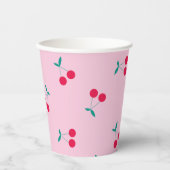 Kerry esthetics Cherry Pattern Pastel Pink Papieren Bekers (Voorkant)