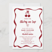 Kers Baby Shower 2-zijdige QR Code Registry Zoet Kaart (Voorkant)
