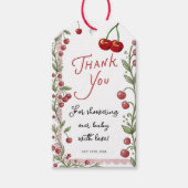 Kers Baby Shower Cadeaubijslage Cadeaulabel (Voorkant)