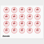 Kers Baby Shower Favor Sticker met Roze Strik (Vel)