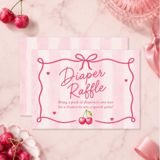 Kers Baby Shower Luier Raffle Informatiekaartje