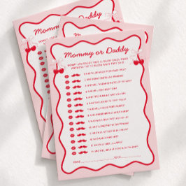Kers Baby Shower Raad Wie Spelkaart Kaart