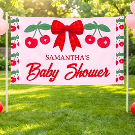 Kers Baby Shower Rode Gingham Strik Spandoek