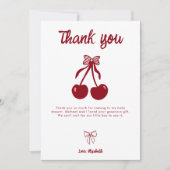 Kers Babyshower Bedankt Cute Coquette Strik (Voorkant)