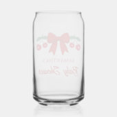 Kers Babyshower Rood Gingham Lint Favor Blikvorm Glas (Achterkant)