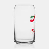 Kers Babyshower Rood Gingham Lint Favor Blikvorm Glas (Rechts)