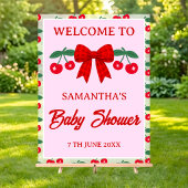 Kers Babyshower Rood Gingham Strik Welkom Acryl Bord