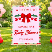 Kers Babyshower Rood Gingham Strik Welkom Acryl Bord