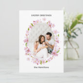 Kers bloemen Pasen frame kaart (Staand voorkant)