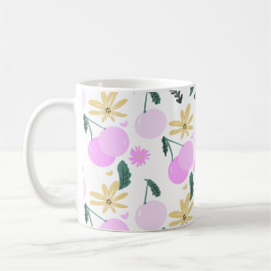 Kers Bloemgroen Geel Roze Patroon Koffiemok