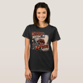 Kers Bodem Meisje – Retro Strip Kers T-shirt (Voorkant volledig)
