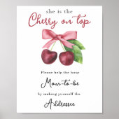 Kers boog baby shower aanstaande moeder poster (Voorkant)