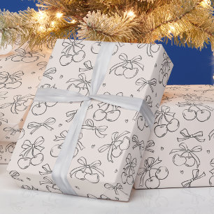 Kers Boog Cute Coquette Patroon Verjaardagscadeau Cadeaupapier