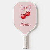Kers boog roze naam pickleball paddle (Voorkant)