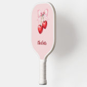 Kers boog roze naam pickleball paddle (Links)
