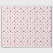 Kers Bow Coquette Roze Cadeau Mooie Patroon Cadeaupapier (Vlak)