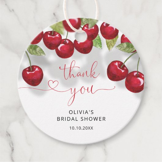Kers Bruiloft Feest Dank je Bedankjes Labels (Voorkant)