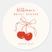 Kers Bruiloft Feest Ronde Sticker (Voorkant)