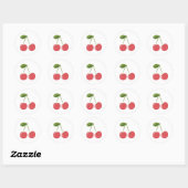 Kers cartoon afbeelding grafisch ronde sticker (Vel)