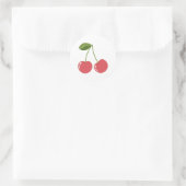 Kers cartoon afbeelding grafisch ronde sticker (Tas)