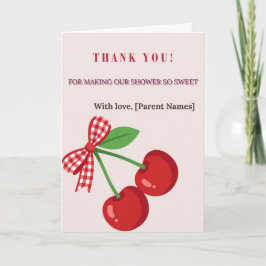 Kers Coquette Meisje Baby Shower Bedankkaart