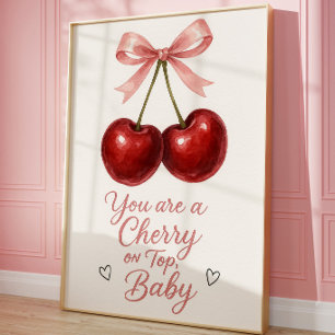 Kers Coquette Muur Kunstprint Cute Roze Kers Poster