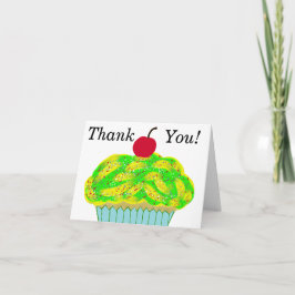 Kers Cupcake Dank Je Bedankkaart