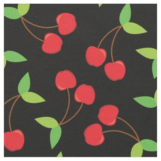 Kers Cute Fruit Kersen Keuken Stof (Close Up)