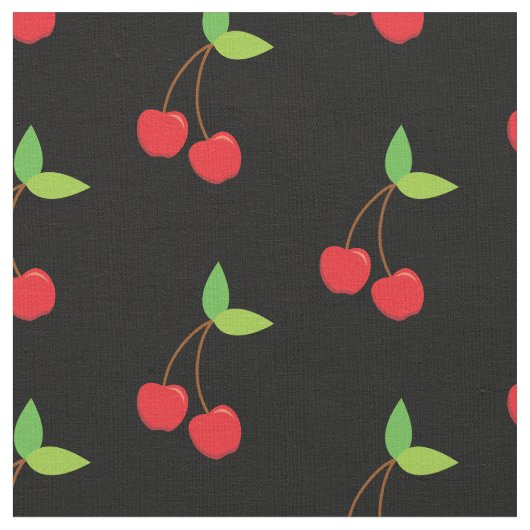 Kers Cute Fruit Kersen Keuken Stof (Close Up)