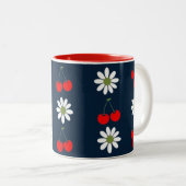 Kers Daisy Charm Tweekleurige Koffiemok (Voorkant rechts)