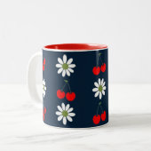 Kers Daisy Charm Tweekleurige Koffiemok (Voorkant links)