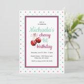 Kers Eerste Verjaardag Stippen Thema Kaart (Staand voorkant)