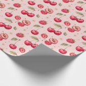 Kers Framboos Aquarel Fruit Cadeaupapier (Hoek)