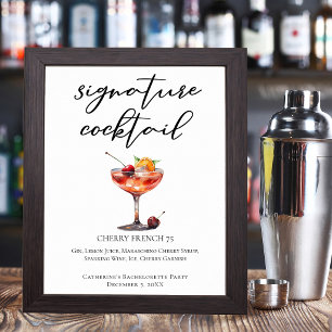 Kers Franse 75 Haar Trouw Signature Cocktail Poster
