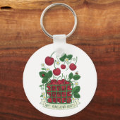 Kers Fruit Eten Prunus Zoete Mand Sleutelhanger (Voorkant)