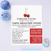 Kers Fruit, Gezondheidsvoedsel Winkel Reclame Flyer (Enkel)