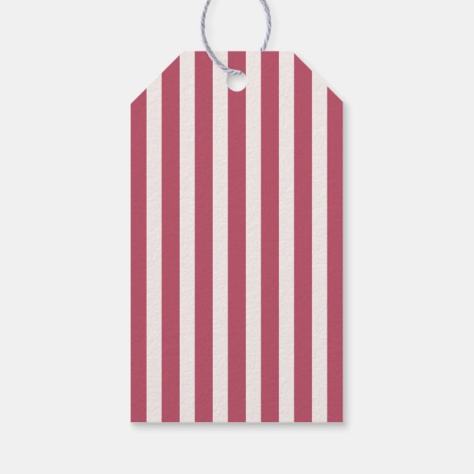 Kers gestreepte bedankt cadeaulabel (Achterkant)