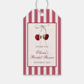 Kers gestreepte dank je cadeaulabel (Voorkant)