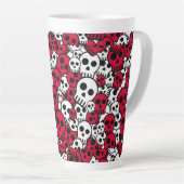 Kers Gotische Schedelpatroonprint Latte Mok (Rechterhoek)