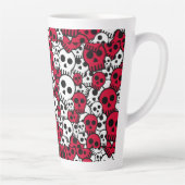 Kers Gotische Schedelpatroonprint Latte Mok (Rechts)