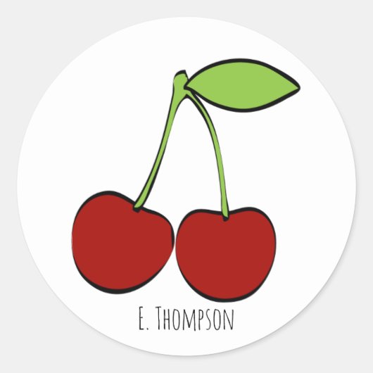 Kers Illustratie Sticker (Voorkant)