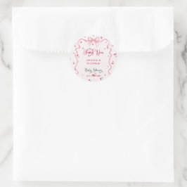 Kers Kabouter Baby Shower Bedankt Ronde Sticker