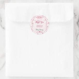 Kers Kabouter Baby Shower Bedankt Ronde Sticker
