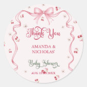 Kers Kabouter Baby Shower Bedankt Ronde Sticker (Voorkant)