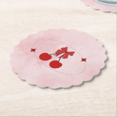 Kers Kartonnen Onderzetters (Gekanteld)