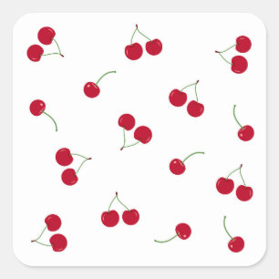 Kers Kersen Vierkante Sticker