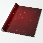 Kers Lak Lakgouden Ster Cadeaupapier (Uitgerold)
